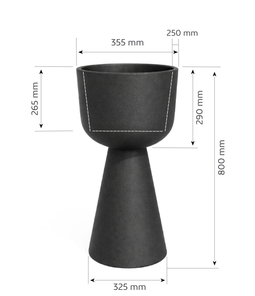 Donica Zendo 80 cm czarna